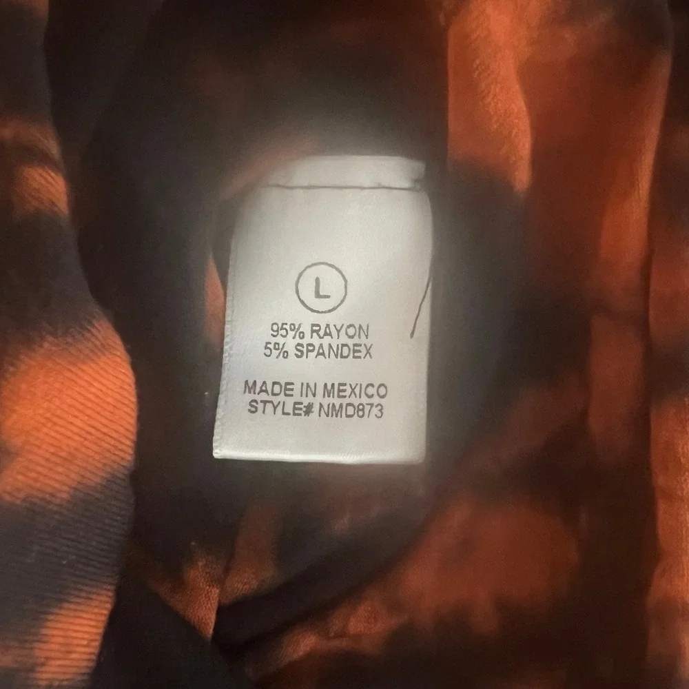 Fashion Nova Maxi Dress Womens Large Black Orange Tie Dye 1094 - Picture 5 of 12